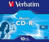 1x10 Verbatim CD-R 80 / 700MB Audio Color Live it Jewel Case