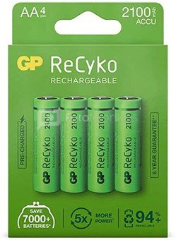 1x4 GP ReCyko+ NiMH Battery AA 2100mAH, ready to use, NEW