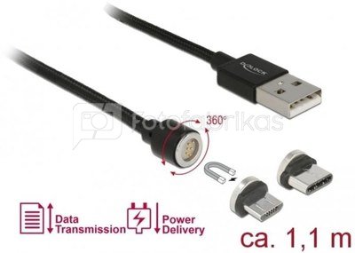 Delock Cable USB MICRO+US B-C 2.0 1.1m