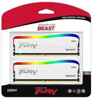 Kingston Memory DDR4 Fury Beast RGB 16GB(2* 8GB)/3200 CL16 white