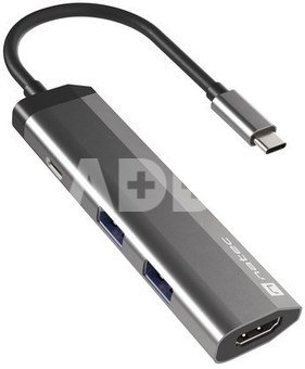Natec Multi-Port Adapter Fowler Slim USB Type-C