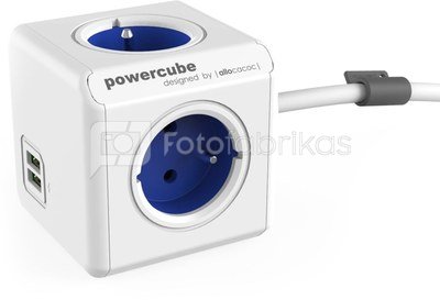 Allocacoc PowerCube Extended USB Blue 1,5m cable (FR)