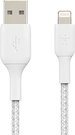 Belkin Lightning to USB-A Cable 2m, braided, mfi cert, white