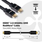 CLUB 3D HDMI 2.0 4K60Hz RedMere cable 15