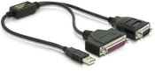 Delock Adapter USB-AM SERIAL 9PIN DB9 (COM)(M)+LPT 25PIN DB25(F) on cable