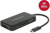 Delock Adapter USB-C ->VGA/HDMI/DVI/DISPLAYPORT black