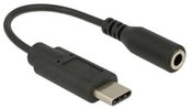 Delock Adapter USB C(M) 2.0->MINIJACK 3.5mm(F) on a 14cm cable black