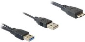 Delock Cable USB 3.0 AM x2 BM Micro USB 20cm