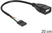 Delock Cable USB AF/Pin Header USB 2.0 20cm black