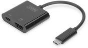 Digitus Graphic adapter, HDMI 4K 60Hz UHD to USB 3.1 Type C, Power Delivery with audio, black, aluminum