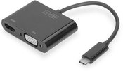 Digitus Graphic adapter HDMI / VGA 4K 30Hz UHD / FHD to USB 3.1 Type C, with audio, black, aluminum
