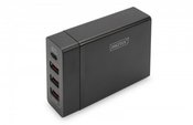 Digitus Universal 4-port 240V USB charger Type C (5-20V / 3A / 60W) 3xUSB A (5V / 2.4A) PD black
