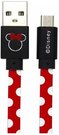 Disney Cable USB microUSB 1m Minnie dots red