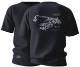 Hydra Arm Futuristic Sketch T-Shirt XXXL - Space Gray