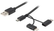 Lanberg Cable 3in1 USB AM - micro USB + Lightning