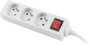 Lanberg Power strip 1.5m, white, 3 sockets, with switch, cable made of solid copper