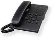Panasonic KX-TS500FXB Corded phone, Black, Wall-mount option, Last Number Redial, Flash, Volume Control (6 levels), 3-Step Ringer Selector, Tone/Pulse