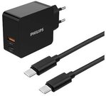 Philips Charger USB-A USB C 30W (PD, QC) 1m