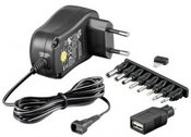 Techly Universal power adapter 3-12V, 1,0A 12W, 7 terminals, black