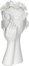Vaza keramikinė balta Mergina su kauke I 18x14x29 cm SAVEX