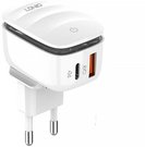 Wall charger LDNIO A2425C USB, USB-C with lamp + microUSB Cable