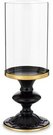 Žvakidė metalinė/stiklinė juoda 29,5x10,5x10,5 cm 168384